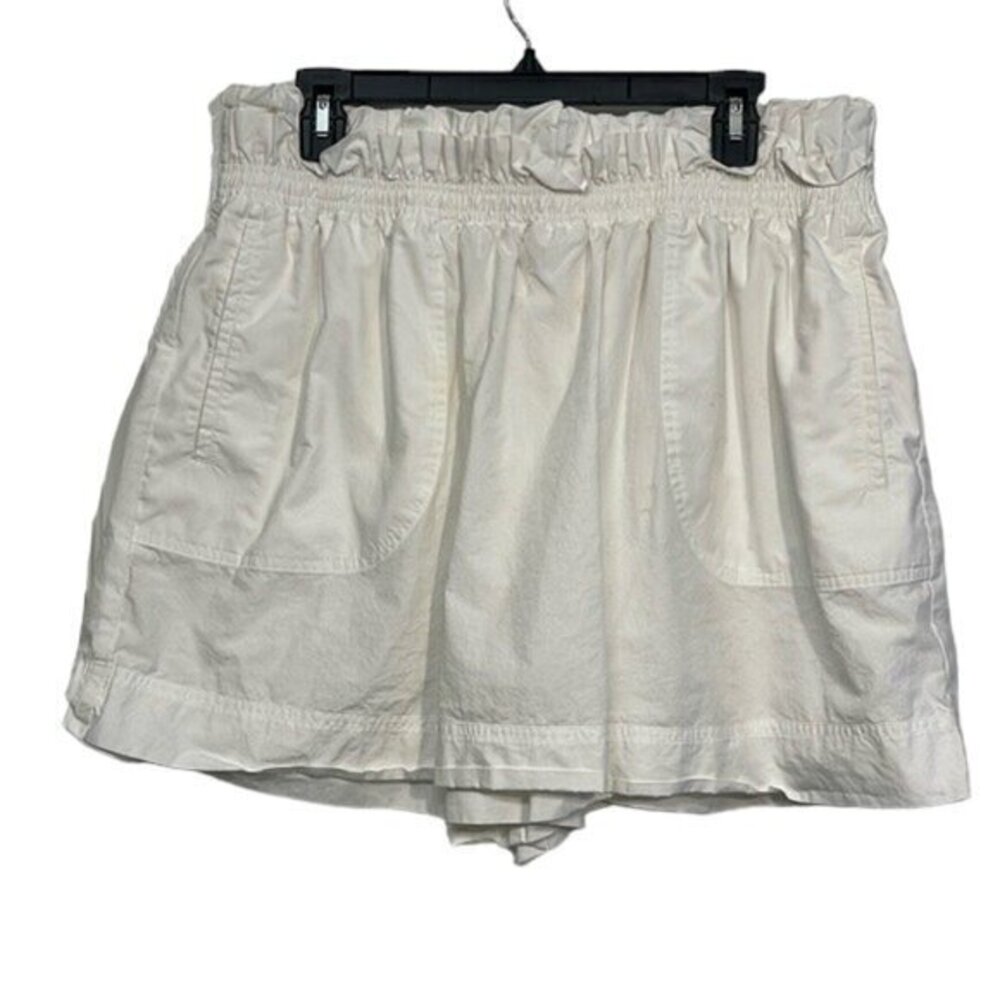 Maeve by Anthropologie White Ruffle Paper Bag Shorts Size Large EUC #2343